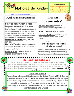 Newsletter - Kindergarten February Issue No. 1(Spanish)