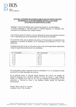 ACTA DE LA PRUEBA DE ACCESO A UNA PLAZA DE VIOLÍN II