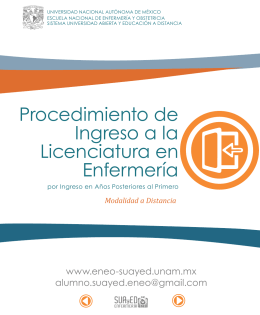 Procedimiento de Ingreso a la Licenciatura en Enfermería