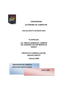 UNIVERSIDAD AUTÓNOMA DE CAMPECHE PLANTELES: LIC