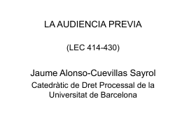 La audiencia previa al juicio - Website de Jaume Alonso