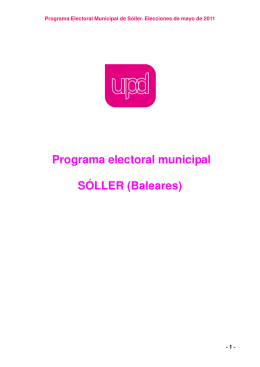 Programa electoral municipal SÓLLER (Baleares)