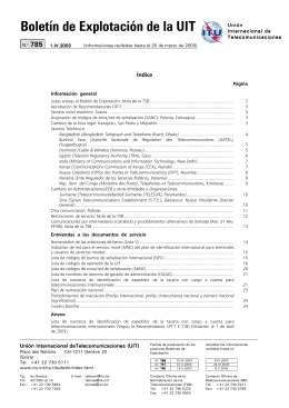 Boletín de Explotación de la UIT No. 785 - 1.IV.2003