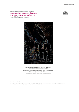 MELOD&Iacute;AS SIMULT&Aacute;NEAS: LA TEXTURA EN M&Uacute;SICA