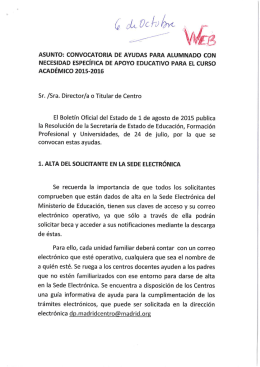 Convocatoria de ayudas para alumnado con necesidades