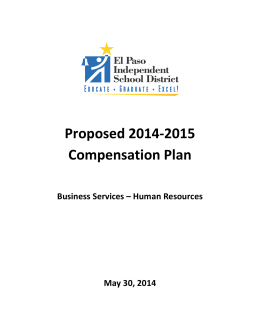 2014-2015 Proposed Draft Compensation Plan Options