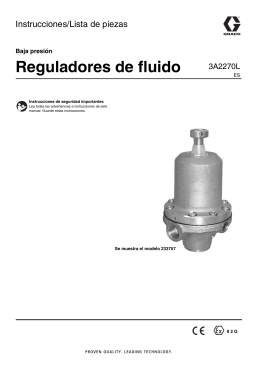 3A2270L, Low Pressure Fluid Regulators, Instructions