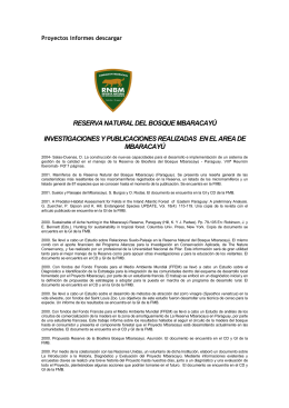 Proyecto Reserva Natural Mbaracayu