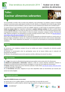 Cocina con sobras - The European Week for Waste Reduction