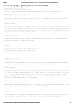 Sesión de juegos predeportivos de baloncesto