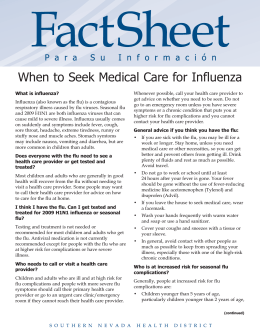 When to Seek Medical Care for Influenza
