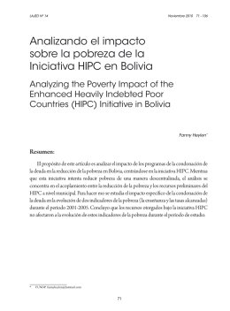 Analizando el impacto sobre la pobreza de la Iniciativa HIPC