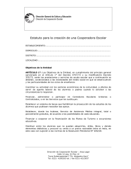 Estatuto de Cooperadora Escolar. - Servicios ABC