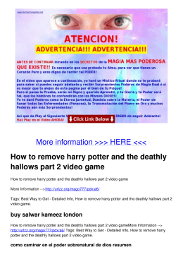 How to remove harry potter and the deathly hallows part 2 video game