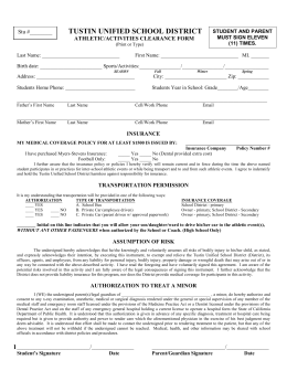 Athletic Clearance Forms - Tustin Unified School District