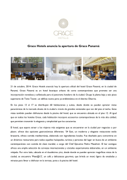 Grace Hotels anuncia la apertura de Grace Panamá