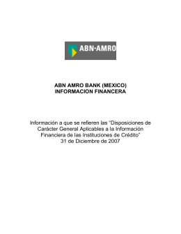 ABN AMRO BANK (MEXICO) INFORMACION FINANCERA