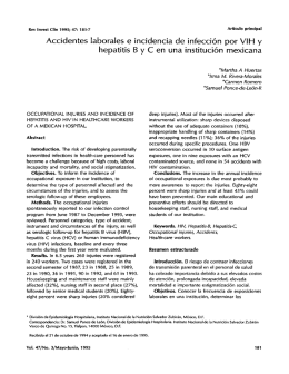 Accidentes laborales e incidencia de infeccion por VIH y hepatitis B