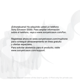 ¡Enhorabuena! Ha adquirido usted un teléfono Sony Ericsson S500i