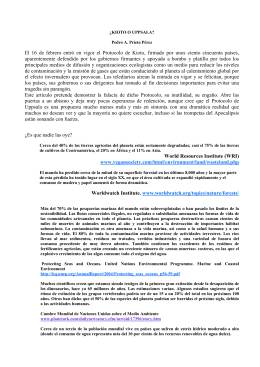 El 16 de febrero entró en vigor el Protocolo de Kioto, firmado