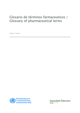 Glosario de términos farmaceuticos / Glossary of pharmaceutical terms