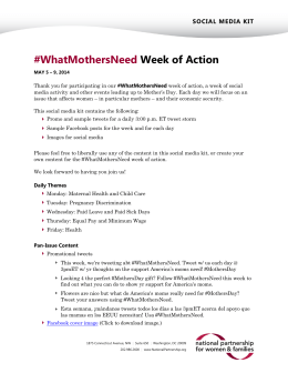 WhatMothersNeed Week of Action - National Partnership for Women