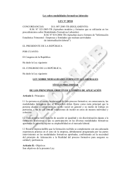 Ley sobre modalidades formativas laborales LEY Nº 28518