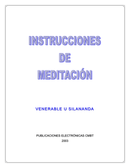 Instrucciones de Meditación - Buddhismo Theravada Hispano