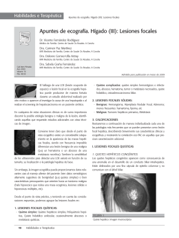 Apuntes de ecografía. Hígado (III): Lesiones focales