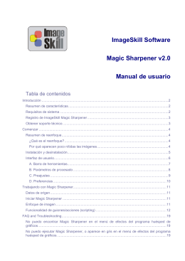 ImageSkill Software Magic Sharpener v2.0 Manual de usuario