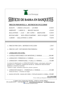 SERVICIO DE BARRA Y ANIMACION