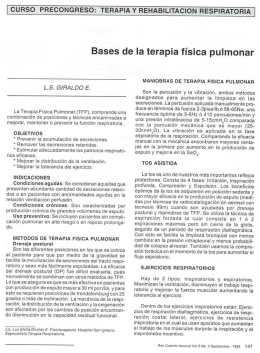Bases de la terapia física pulmonar