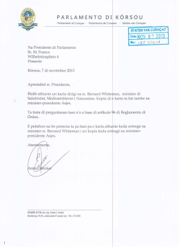 PARLAMENTO DI KÓRSOU - Parlamento di Kòrsou