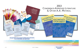 2013 - Conference-Approved Literature & Other A.A.