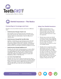 Dental Insurance – The Basics