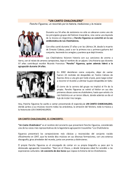 “UN CANTO CHALCHALERO”