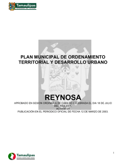 REYNOSA - Secretaría de Desarrollo Urbano y Medio Ambiente