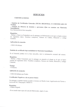 SERVICIOS - Registro de la Propiedad de Guayaquil