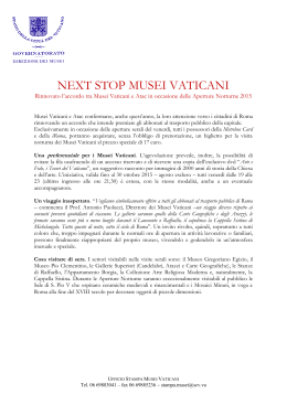 Accordo Musei Vaticani e Atac Aperture Notturne 2015