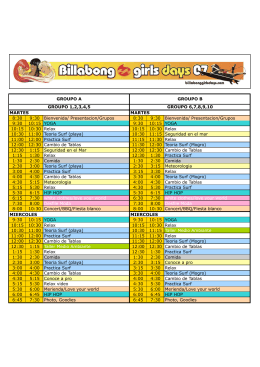 plan siguiente - Billabong Girls Days