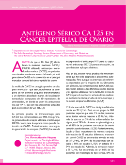 Antígeno Sérico CA 125 en Cáncer Epitelial de Ovario