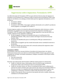 Sugerencias sobre impuestos: Formulario 1099