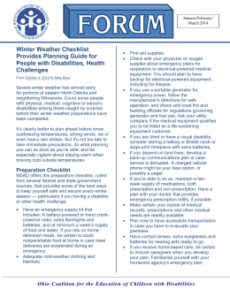Winter Weather Checklist Provides Planning Guide for People with