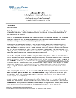 Advance Directive Overview - Wisconsin Medical Society