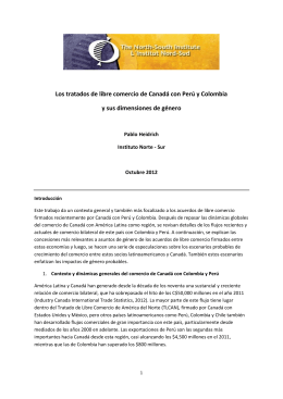 Los tratados de libre comercio de Canadá con Perú y Colombia y