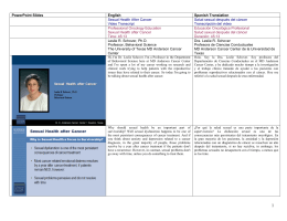 PowerPoint Slides English Spanish Translation Sexual Health After