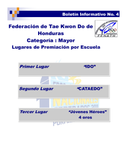 Federación de Tae Kwon Do de Honduras Categoría : Mayor