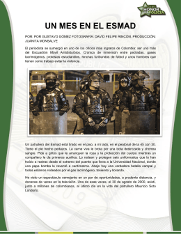 UN MES EN EL ESMAD - Policía Nacional de Colombia