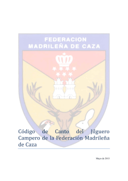 Código de Canto del Jilguero Campero de la Federación Madrileña
