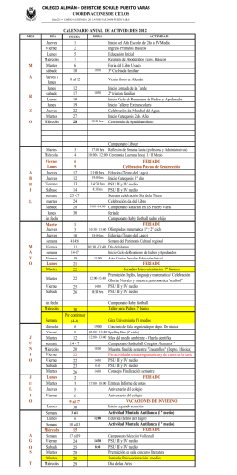 COORDINACIONES DE CICLOS CALENDARIO ANUAL DE